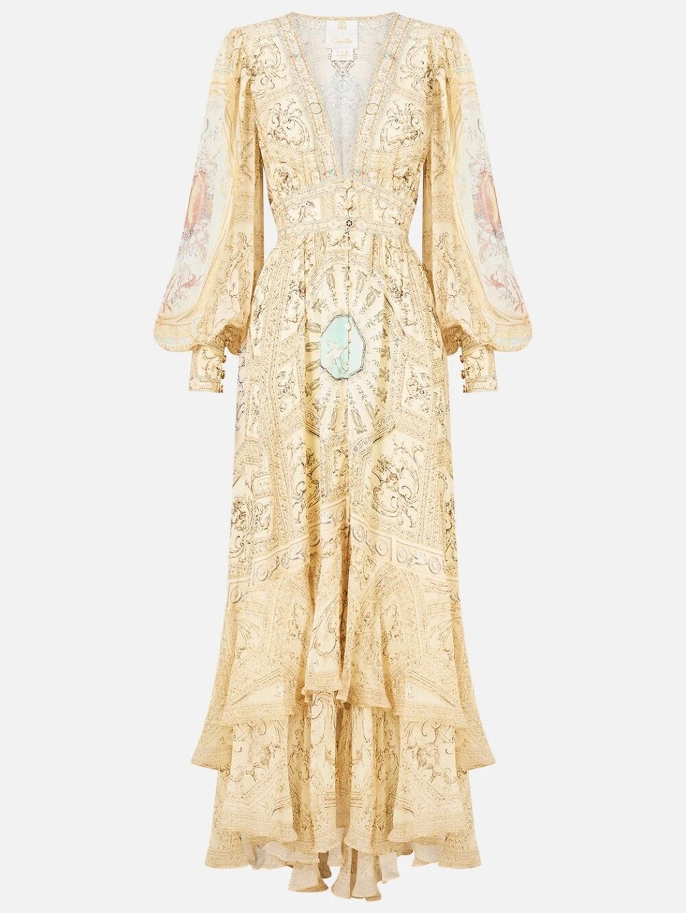 Camilla long button front dress In A beloved boudoir - Picture 5 of 13